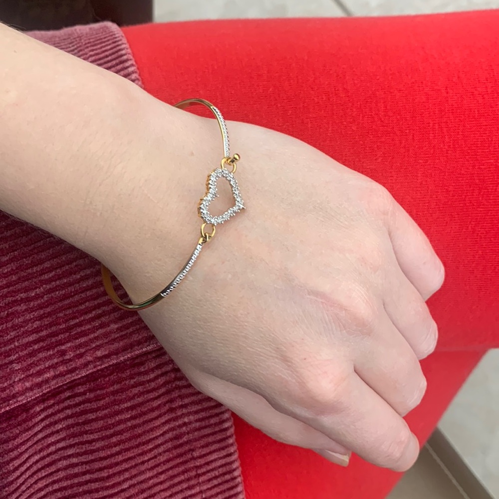 Vintage Sterling Silver and Gold Heart Bracelet